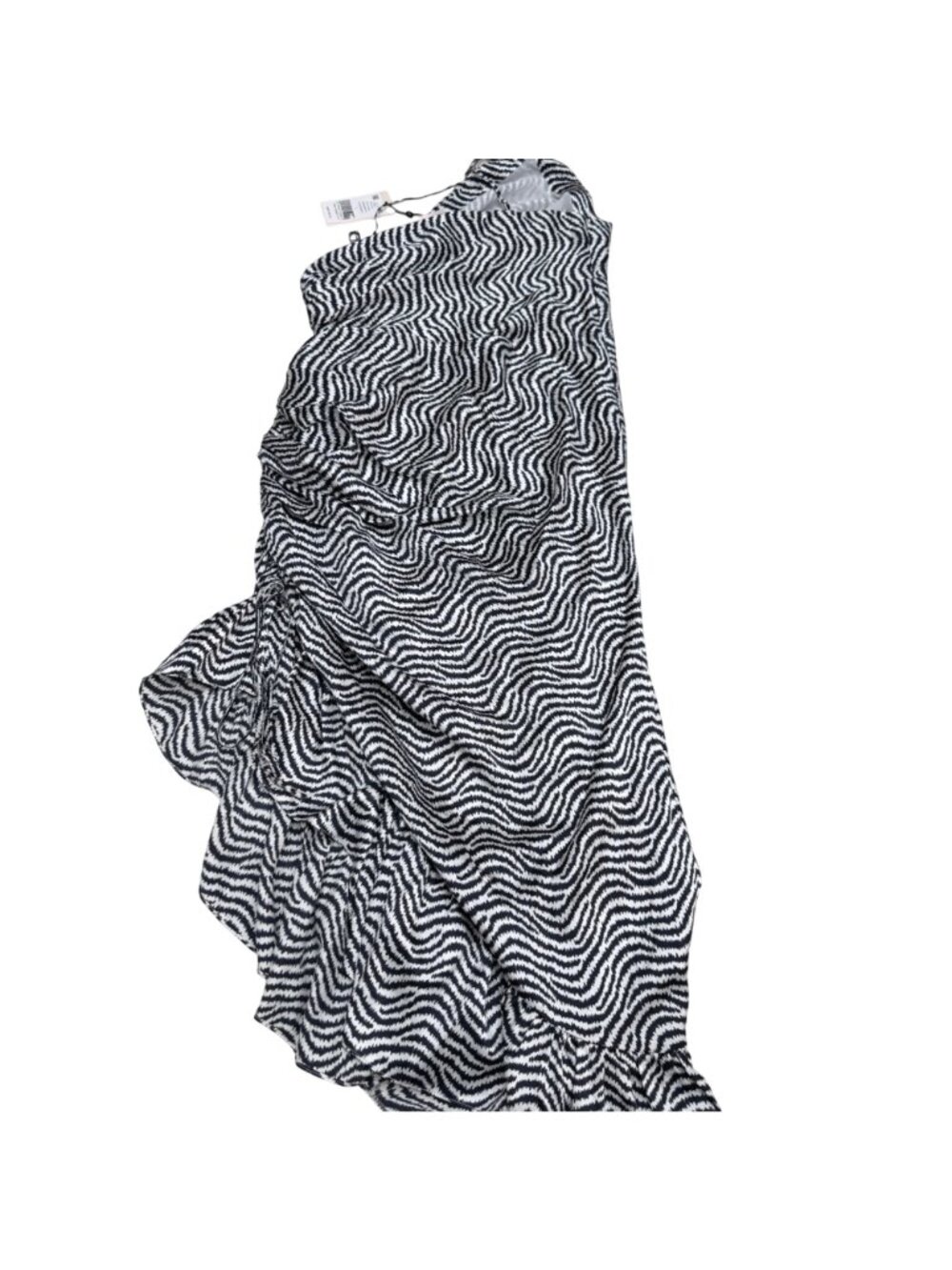 NWT $595 Cinq a Sept Women's Christel 100% Silk Midi Dress Ivory Navy, Size 8 - Picture 2 of 11
